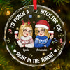Besties Make Life Sweeter - Bestie Personalized Custom Circle Glass Ornament - Christmas Gift For Best Friends, BFF, Sisters