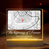 Location Map Where It All Began - Couple Personalized Custom Shaped 3D LED Light - Map Art, Gift For Husband Wife, Anniversary