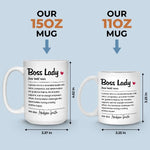 Be The Boss Lady Who Makes A Difference - Coworker Personalized Custom Mug - Christmas Gift, Gift For Coworkers, Work Friends, Colleagues