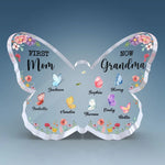 A Legacy Passed From Mom To Grandma - Family Personalized Custom Butterfly Shaped Acrylic Plaque - Gift For Mom, Grandma