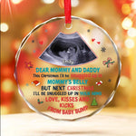 Custom Photo Next Christmas I'll Be Snuggled Up In Your Arms - Family Personalized Custom Circle Glass Ornament - Christmas Gift For Baby Kids, Newborn Baby