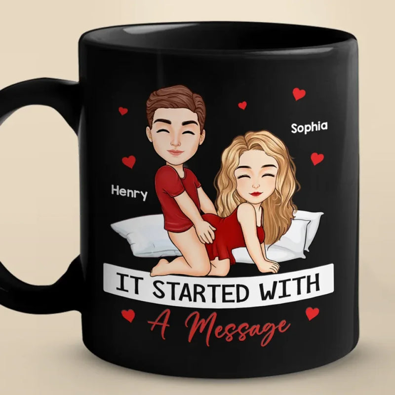The Peanut Butter To My Jelly - Couple Personalized Custom Black Mug - Christmas Gift For Husband Wife, Anniversary