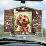 Custom Photo Unconditional Love In A Furry Package - Memorial Personalized Custom Car Ornament - Acrylic Custom Shaped - Sympathy Gift For Pet Owners, Pet Lovers