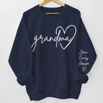 Grandmas Make Life Sweeter - Family Personalized Custom Unisex Sweatshirt, Hoodie With Design On Sleeve - Christmas Gift For Mom, Grandma