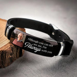 Custom Photo You Never Walk Alone - Memorial Personalized Custom Bracelet - Sympathy Gift For Family Members