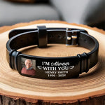 Custom Photo I'm Always With You - Memorial Personalized Custom Bracelet - Sympathy Gift For Family Members