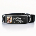 Custom Photo Loving You Is My Forever Plan - Couple Personalized Custom Bracelet - Gift For Husband Wife, Anniversary