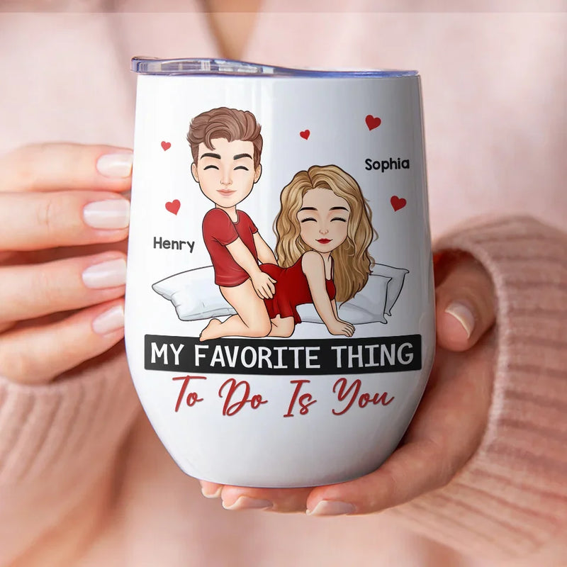 In Your Eyes, I See My World - Couple Personalized Custom Wine Tumbler - Gift For Husband Wife, Anniversary