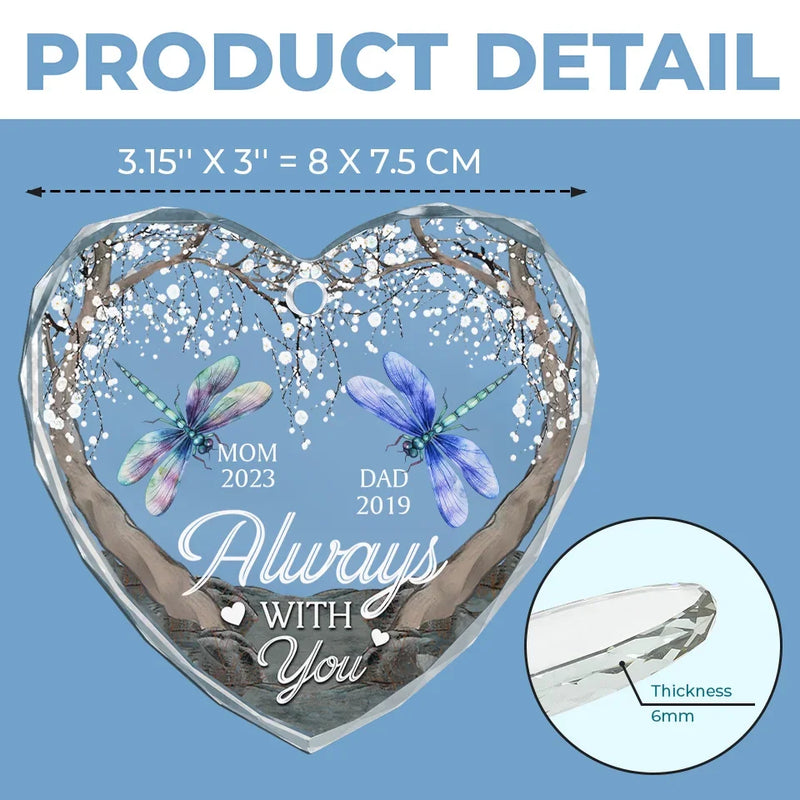 Your Life Was A Blessing, Your Memory A Treasure - Memorial Personalized Custom Heart Glass Ornament - Sympathy Gift For Family Members