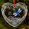 Your Life Was A Blessing, Your Memory A Treasure - Memorial Personalized Custom Heart Glass Ornament - Sympathy Gift For Family Members