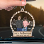 Two Heads, One Heart - Couple Personalized Custom Car Ornament - Acrylic Custom Shaped - Gift For Husband Wife, Anniversary