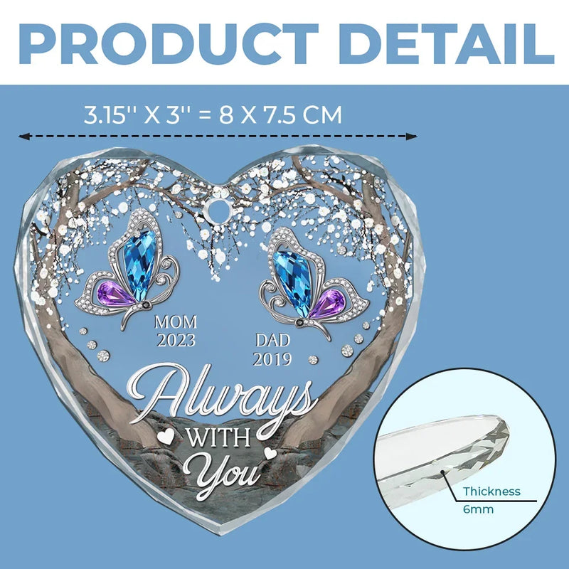 A Life Well-Lived Is A Life Remembered - Memorial Personalized Custom Heart Glass Ornament - Sympathy Gift For Family Members