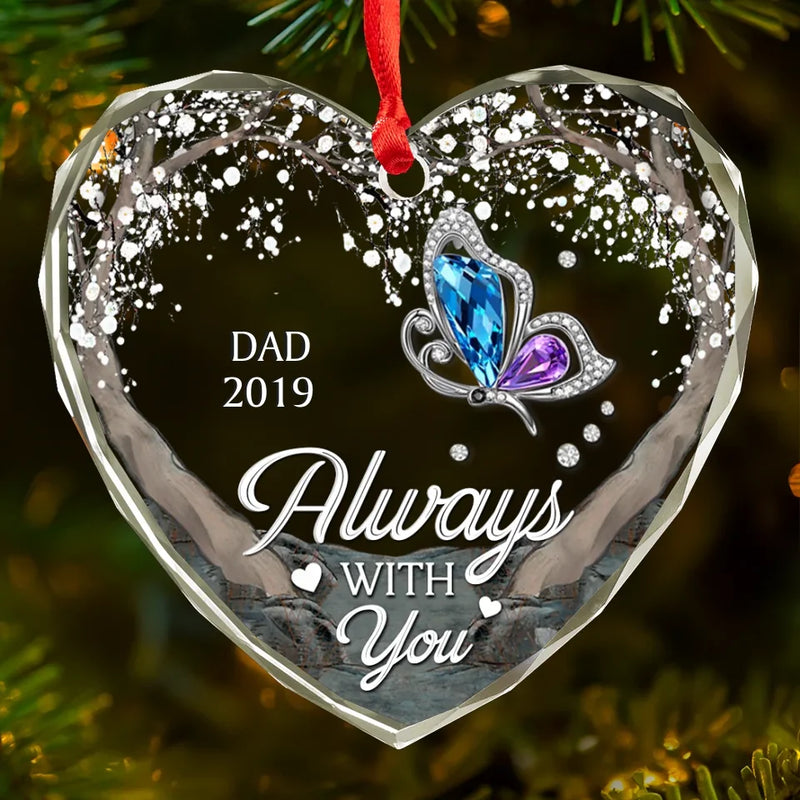 A Life Well-Lived Is A Life Remembered - Memorial Personalized Custom Heart Glass Ornament - Sympathy Gift For Family Members