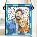 Custom Photo Better Together - Couple Personalized Window Hanging Suncatcher Ornament - Gift For Husband Wife, Anniversary