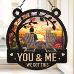 Endless Love Knows No Bounds - Couple Personalized Window Hanging Suncatcher Ornament - Gift For Husband Wife, Anniversary