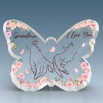 Silent Sacrifices Reflect Endless Love - Family Personalized Custom Butterfly Shaped Acrylic Plaque - Gift For Mom, Grandma