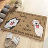 Paws At Home, Eyes On Duty - Dog Personalized Custom Home Decor Decorative Mat - House Warming Gift For Pet Owners, Pet Lovers
