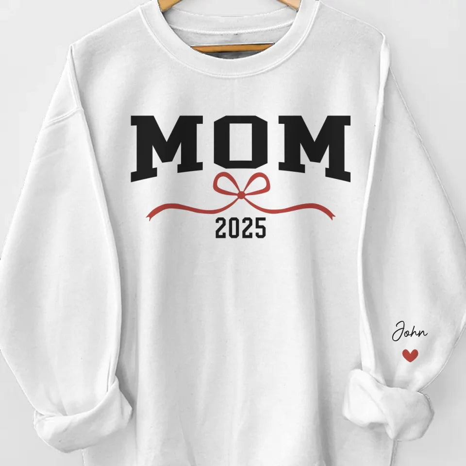 Moms Make The World Shimmer With Love - Family Personalized Custom Unisex Sweatshirt, Hoodie With Design On Sleeve - Gift For Mom, Grandma