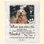 Custom Photo A Big Hug From Me - Memorial Personalized Custom Blanket - Sympathy Gift For Pet Owners, Pet Lovers