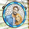 Custom Photo Forever With You - Couple Personalized Window Hanging Suncatcher Ornament - Gift For Husband Wife, Anniversary