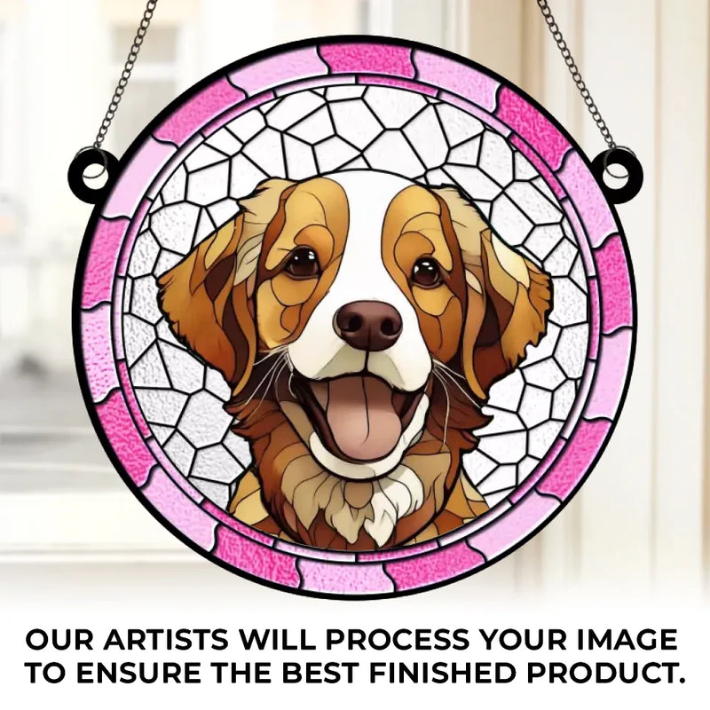 Custom Photo I Will Never Forget You - Memorial Personalized Window Hanging Suncatcher Ornament - Sympathy Gift For Pet Owners, Pet Lovers