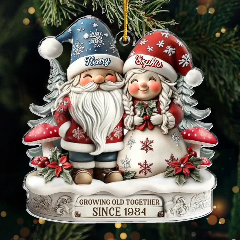 Love Knows No Height - Couple Personalized Custom 3D Inflated Effect Printed Ornament - Acrylic Custom Shaped - Gift For Husband Wife, Anniversary