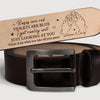 I Think Of You In The Quietest Moments - Couple Personalized Custom Engraved Leather Belt - Gift For Husband Wife, Anniversary