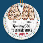 Annoying Each Other And Still Going Strong - Couple Personalized Custom 3D Inflated Effect Printed Ornament - Acrylic, Ceramic Round Shaped - Christmas Gift For Husband Wife, Anniversary