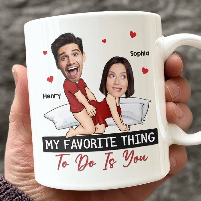 Custom Photo When Cute Meets Naughty, Magic Happens - Couple Personalized Custom Mug - Gift For Husband Wife, Anniversary