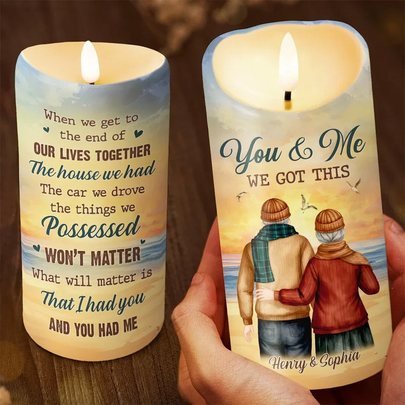Our Lives Together - Couple Personalized Custom LED Candle - Gift For Couple, Husband, Wife