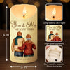 My Favorite Place In All The World Is Next To You - Couple Personalized Custom LED Candle - Gift For Husband Wife, Anniversary