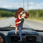 Love Is Love - Couple Personalized Custom Car Ornament - Acrylic Custom Shaped - Gift For Girlfriend, Wife, Couple