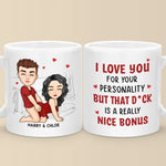 Our Hearts Speak The Same Language - Couple Personalized Custom Mug - Gift For Husband Wife, Anniversary