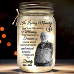 Custom Photo Loved Deeply, Missed Dearly - Memorial Personalized Custom Mason Jar Light - Sympathy Gift For Family Members