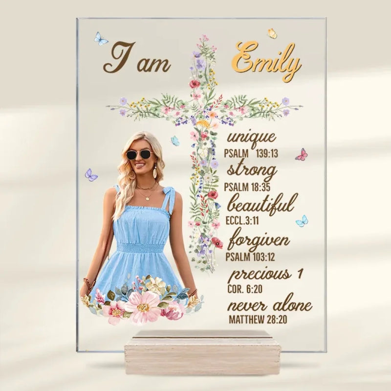 Custom Photo I Am Worthy Of Love And Respect Self-Love Affirmations - Friend Personalized Custom Rectangle Shaped Acrylic Plaque - Gift For Best Friends, Family Members, Coworkers, Yourself