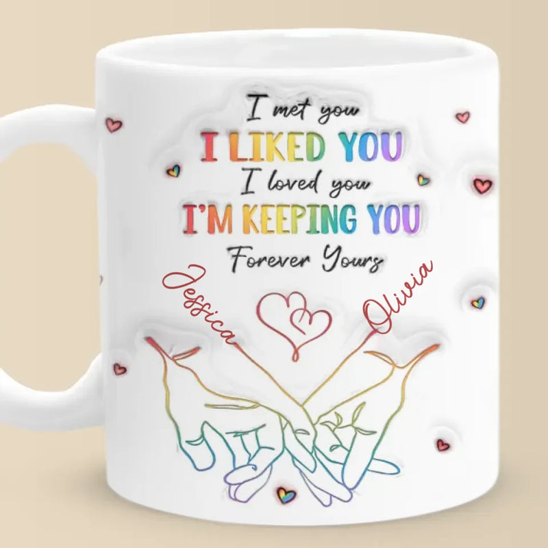 Love Knows No Gender - Couple Personalized Custom 3D Inflated Effect Printed Mug - Gift For Husband Wife, Anniversary, LGBTQ+