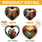 God Blessed The Broken Road - Couple Personalized Window Hanging Suncatcher Ornament - Gift For Husband Wife, Anniversary