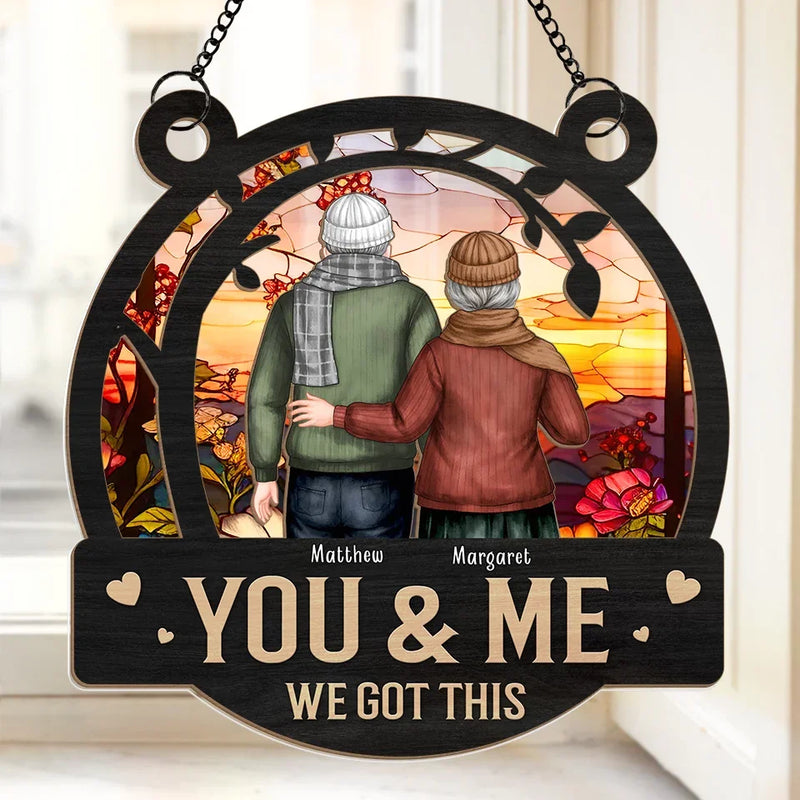 You And Me Together Forever - Couple Personalized Window Hanging Suncatcher Ornament - Gift For Husband Wife, Anniversary