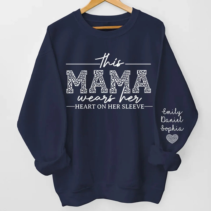 Carrying Love In Every Gesture - Family Personalized Custom Unisex Sweatshirt, Hoodie With Design On Sleeve - Gift For Mom, Grandma