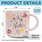 A Little Bit Parent, A Little Bit Best Friend - Family Personalized Custom Marble Mug - Gift For Mom, Grandma