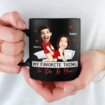 Custom Photo Being Bad Together Has Never Felt So Good - Couple Personalized Custom Black Mug - Gift For Husband Wife, Anniversary