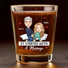 Wish You're In Me, I Mean Here With Me - Couple Personalized Custom Shot Glass - Gift For Husband Wife, Anniversary