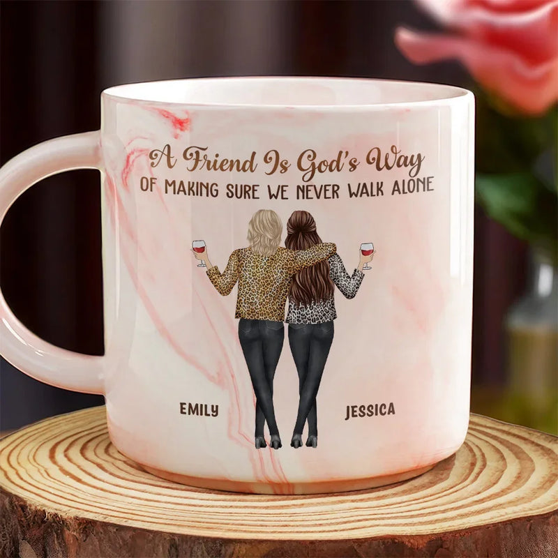 Laughter Is Louder With You - Bestie Personalized Custom Marble Mug - Gift For Best Friends, BFF, Sisters