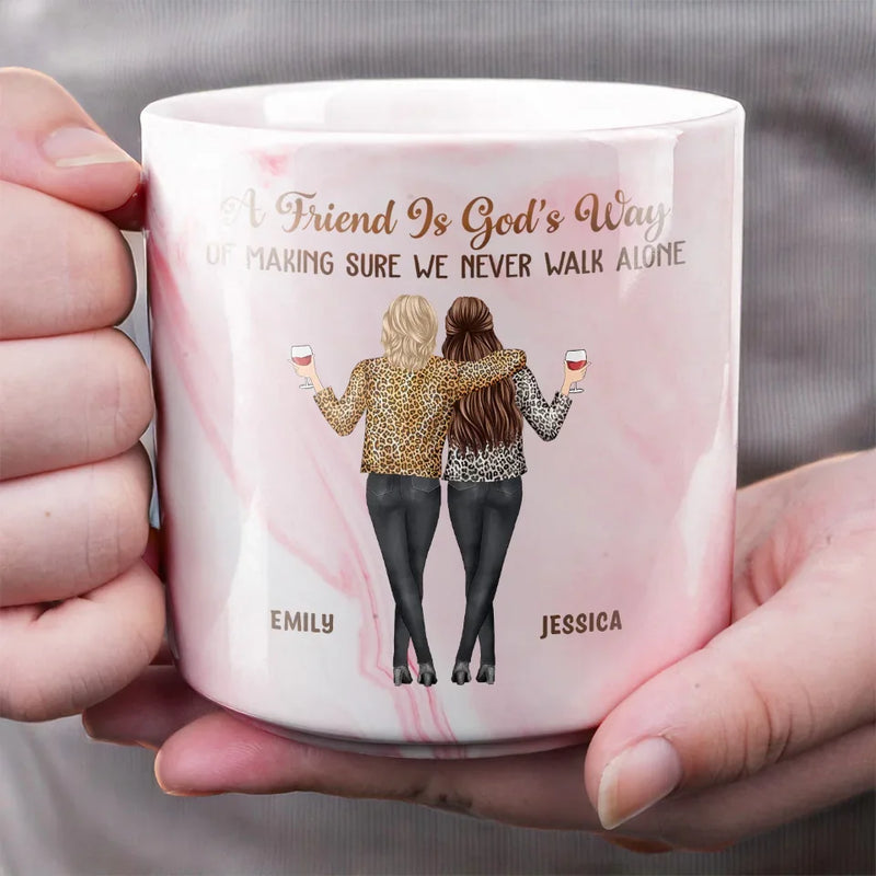 Laughter Is Louder With You - Bestie Personalized Custom Marble Mug - Gift For Best Friends, BFF, Sisters