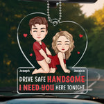 Partners In Crime - Couple Personalized Custom Car Ornament - Acrylic Custom Shaped - Gift For Husband Wife, Anniversary