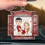 Take Care On The Road, Handsome - Couple Personalized Custom Car Ornament - Acrylic Custom Shaped - Gift For Husband Wife, Anniversary