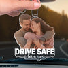 Custom Photo Happier With You - Couple Personalized Custom Car Ornament - Acrylic Custom Shaped - Gift For Husband Wife, Anniversary