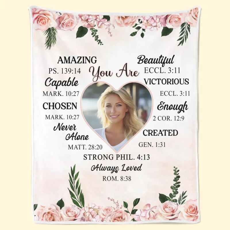 Custom Photo You Are Never Alone - Affirmation Personalized Custom Blanket - Gift For Yourself