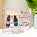 First My Daughters, Forever My Friends - Family Personalized Custom Rectangle Shaped Acrylic Plaque - Gift For Mom, Daughter