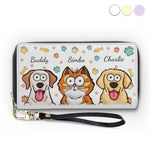 Peeking Paws, Little Jaws - Dog & Cat Personalized Custom 3D Inflated Effect Printed Leather Long Wallet -  Gift For Pet Owners, Pet Lovers